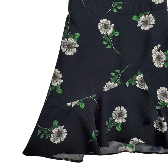 Banana Republic Sleeveless Black Ruffle Faux Wrap Dress Size 00 Petite - Picture 4 of 11